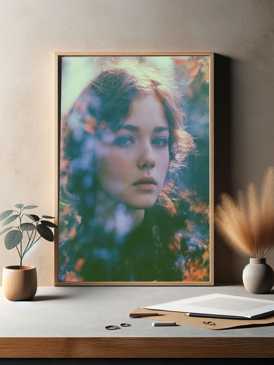 Dreamy Floral Portrait Photography Poster. — room view 2