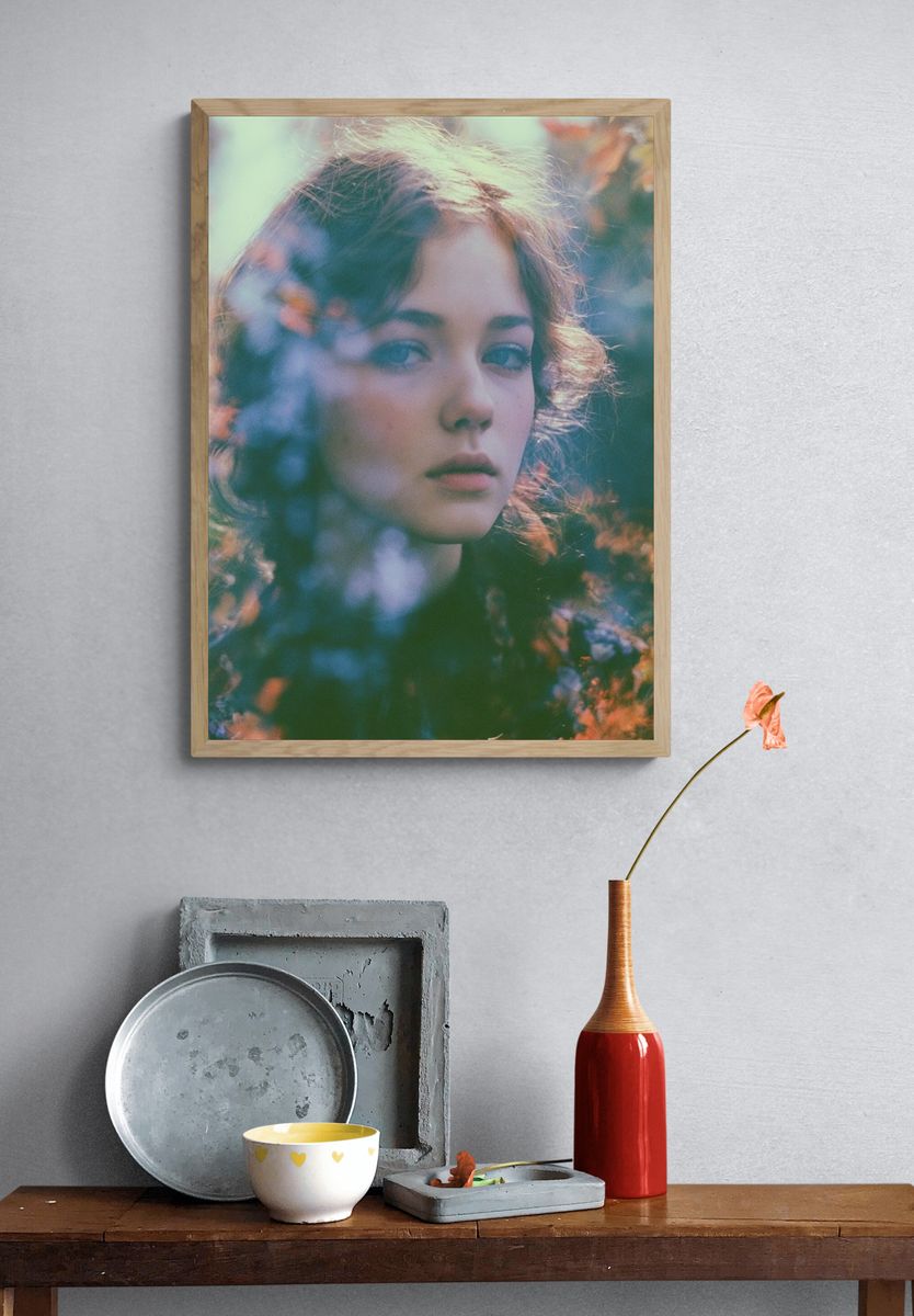 Dreamy Floral Portrait Photography Poster. — room view 3