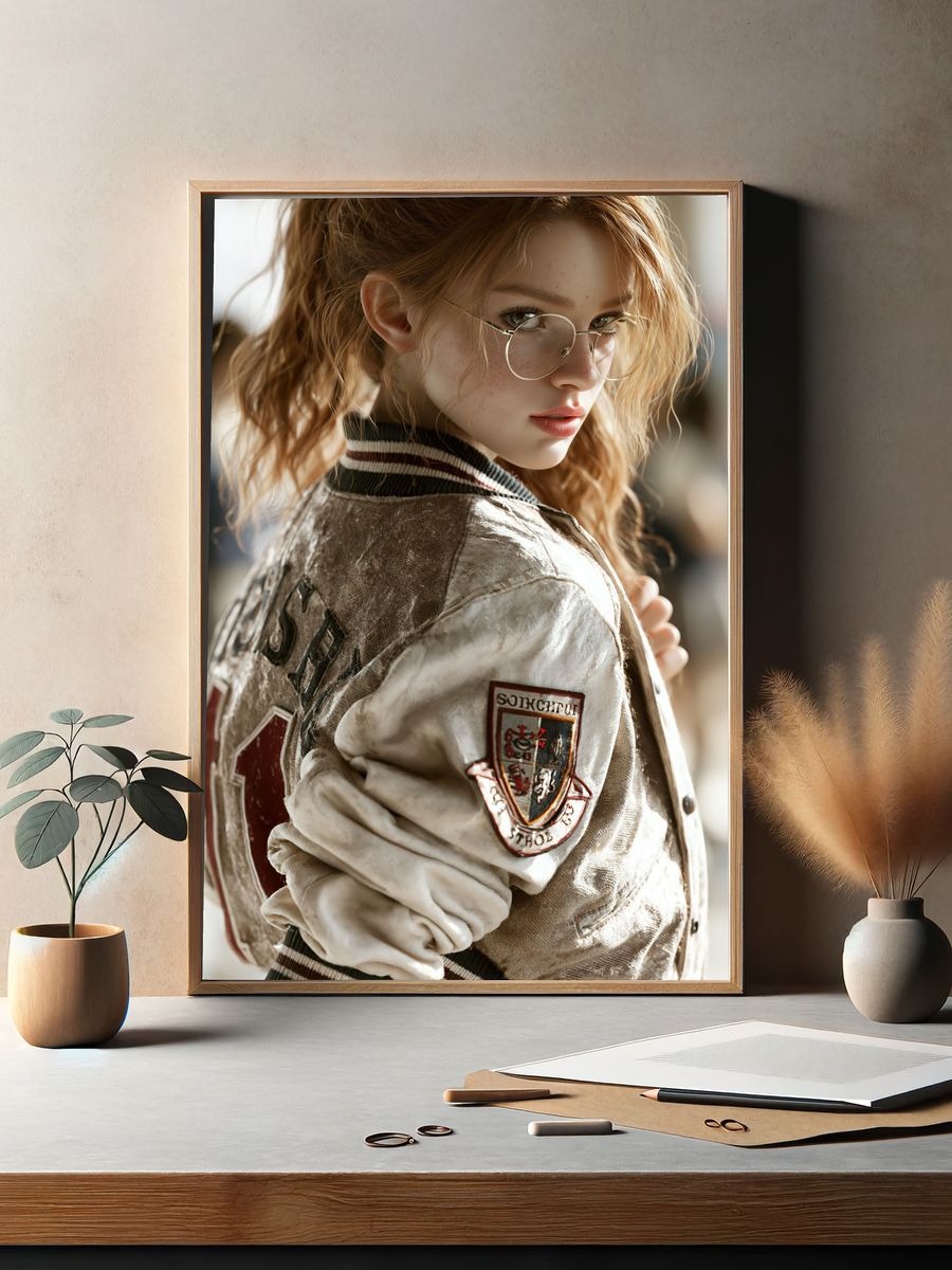 Red-Haired Portrait Photography Poster. — room view 2