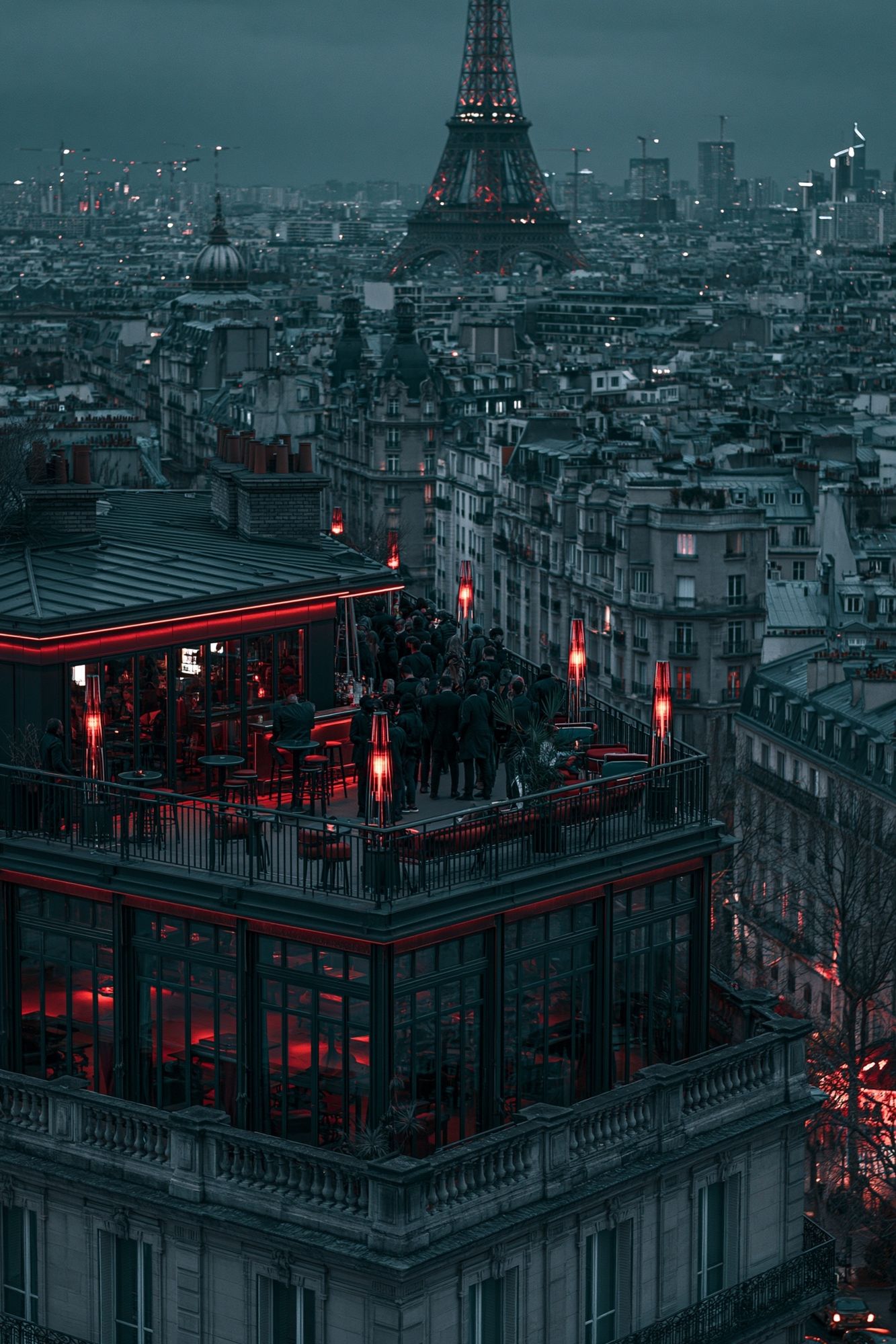 Eiffel Tower at Dusk Photography Poster. poster detail