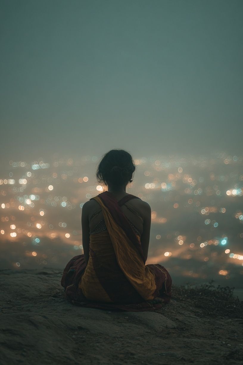 Contemplative Woman at Dusk — Photography Print. poster — photography art