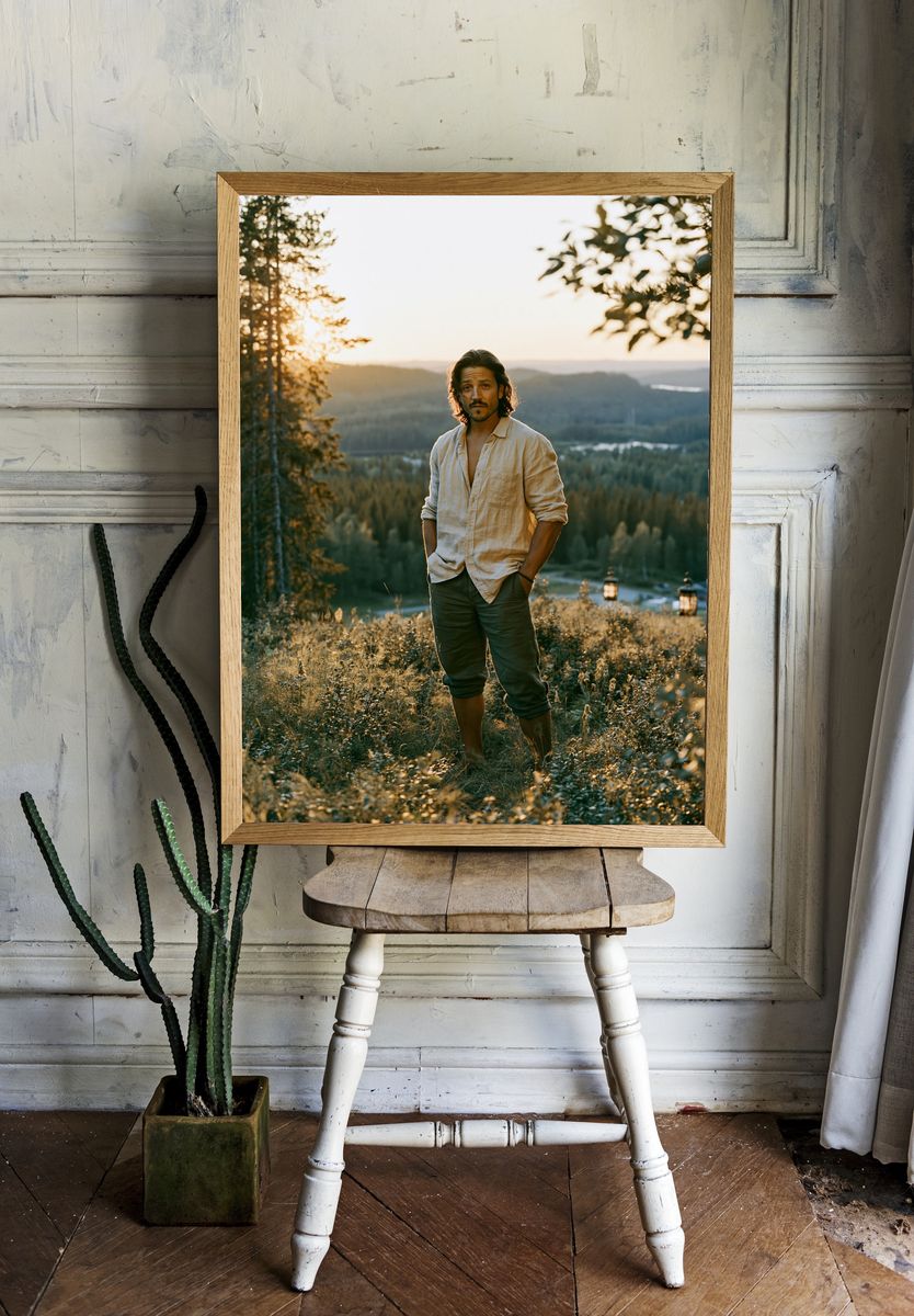 Sunlit Forest Portrait Photography Poster. room preview