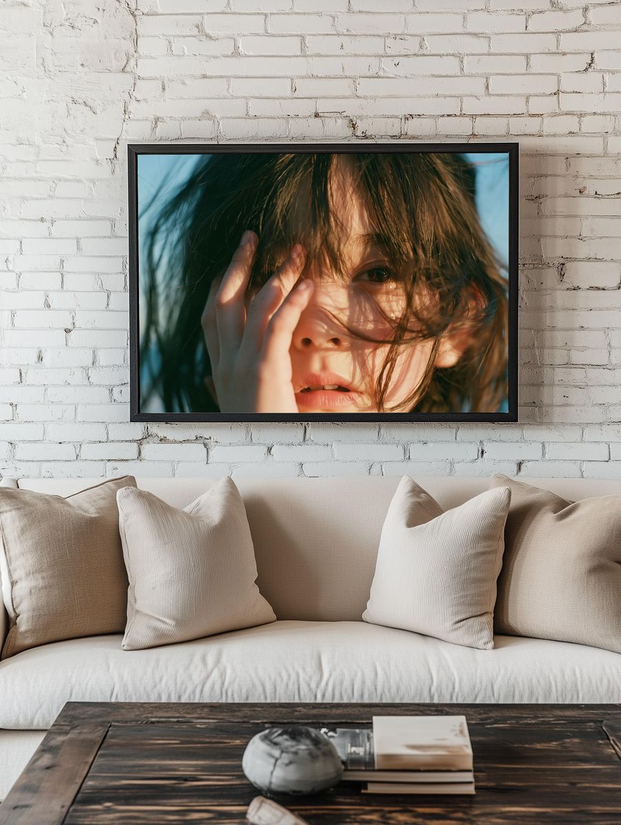 Windblown Portrait Photography Poster. room preview