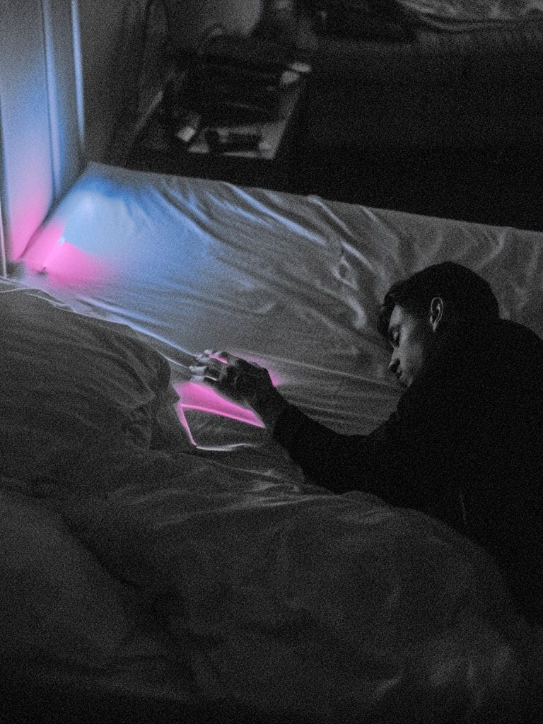 Neon Bedroom Noir Photography Poster. poster — photography art