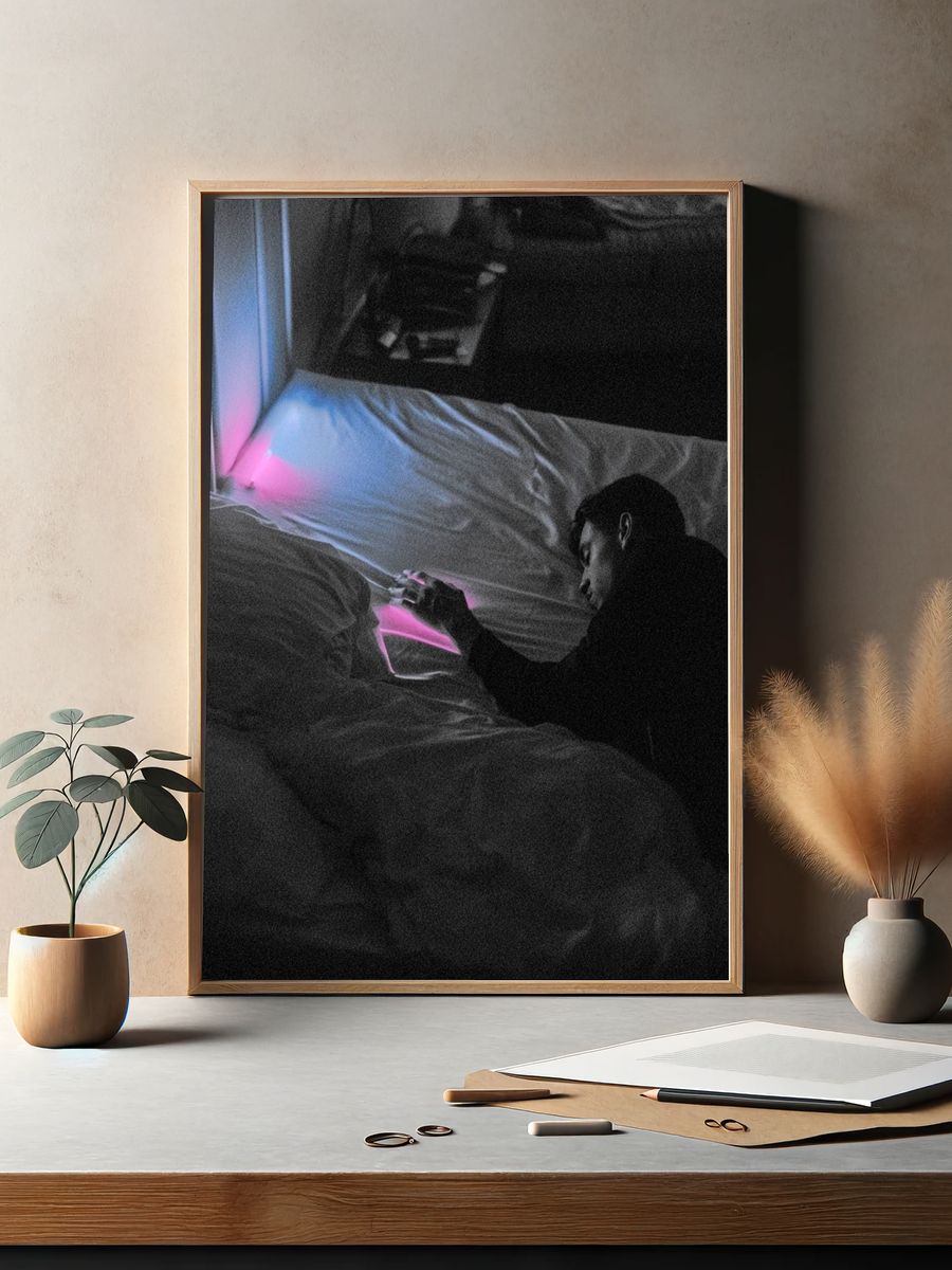Neon Bedroom Noir Photography Poster. — room view 2