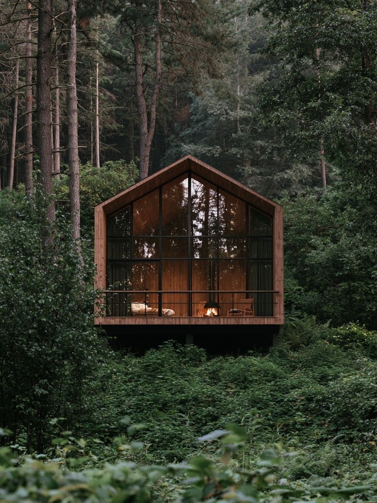 Forest Cabin Retreat Photography Poster. poster detail