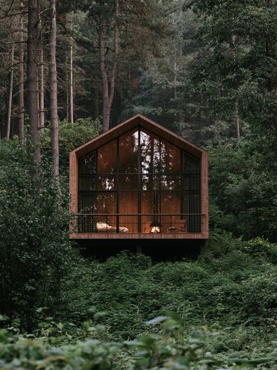 Forest Cabin Retreat Photography Poster.
