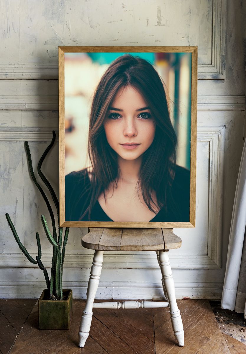Young Woman Portrait Photography Poster. — room view 1