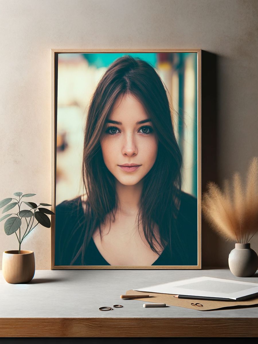 Young Woman Portrait Photography Poster. — room view 2