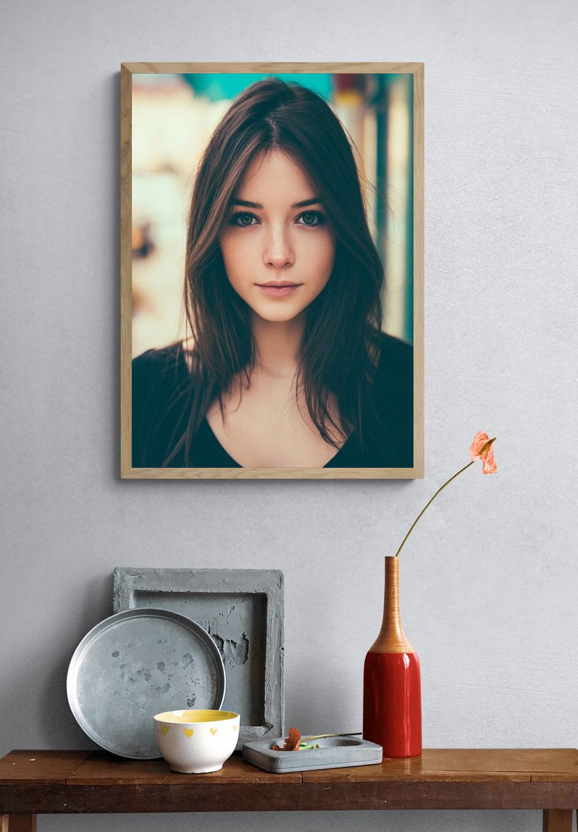 Young Woman Portrait Photography Poster. — room view 3