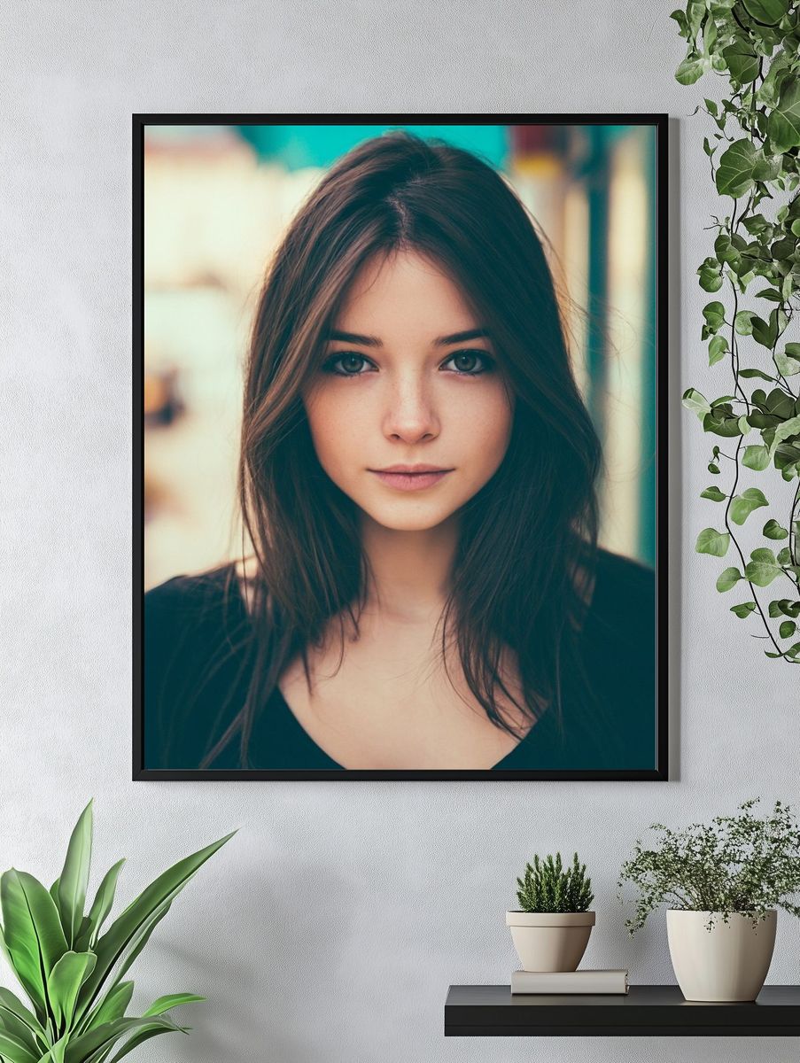 Young Woman Portrait Photography Poster. — room view 4