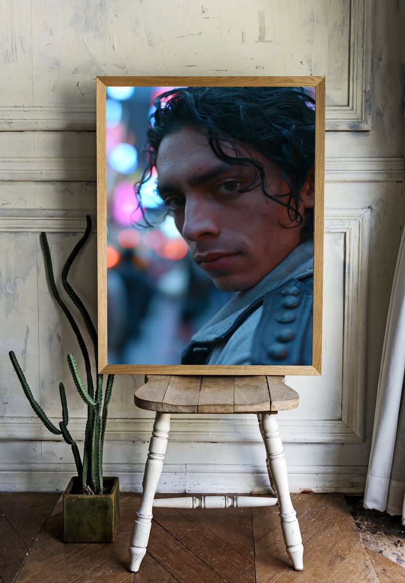 Neon Street Portrait Poster. — room view 1