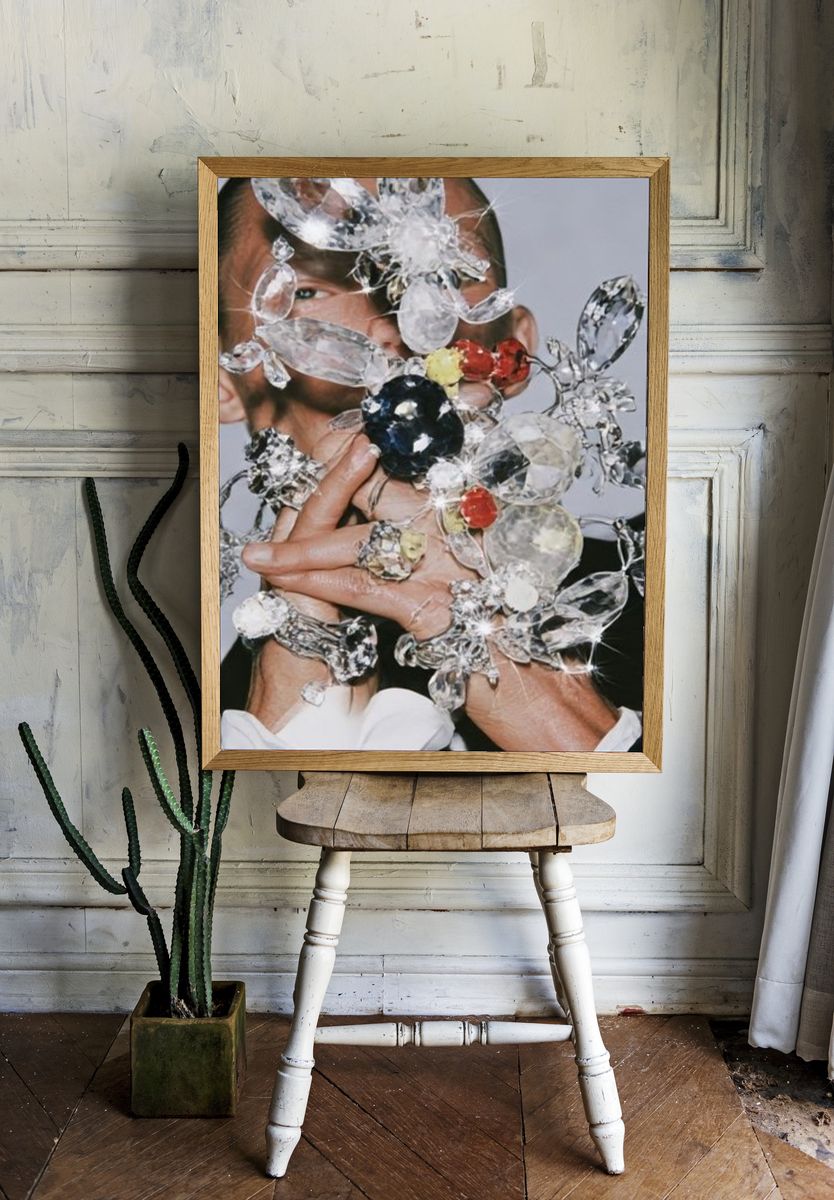 Crystal Floral Portrait Print. room preview
