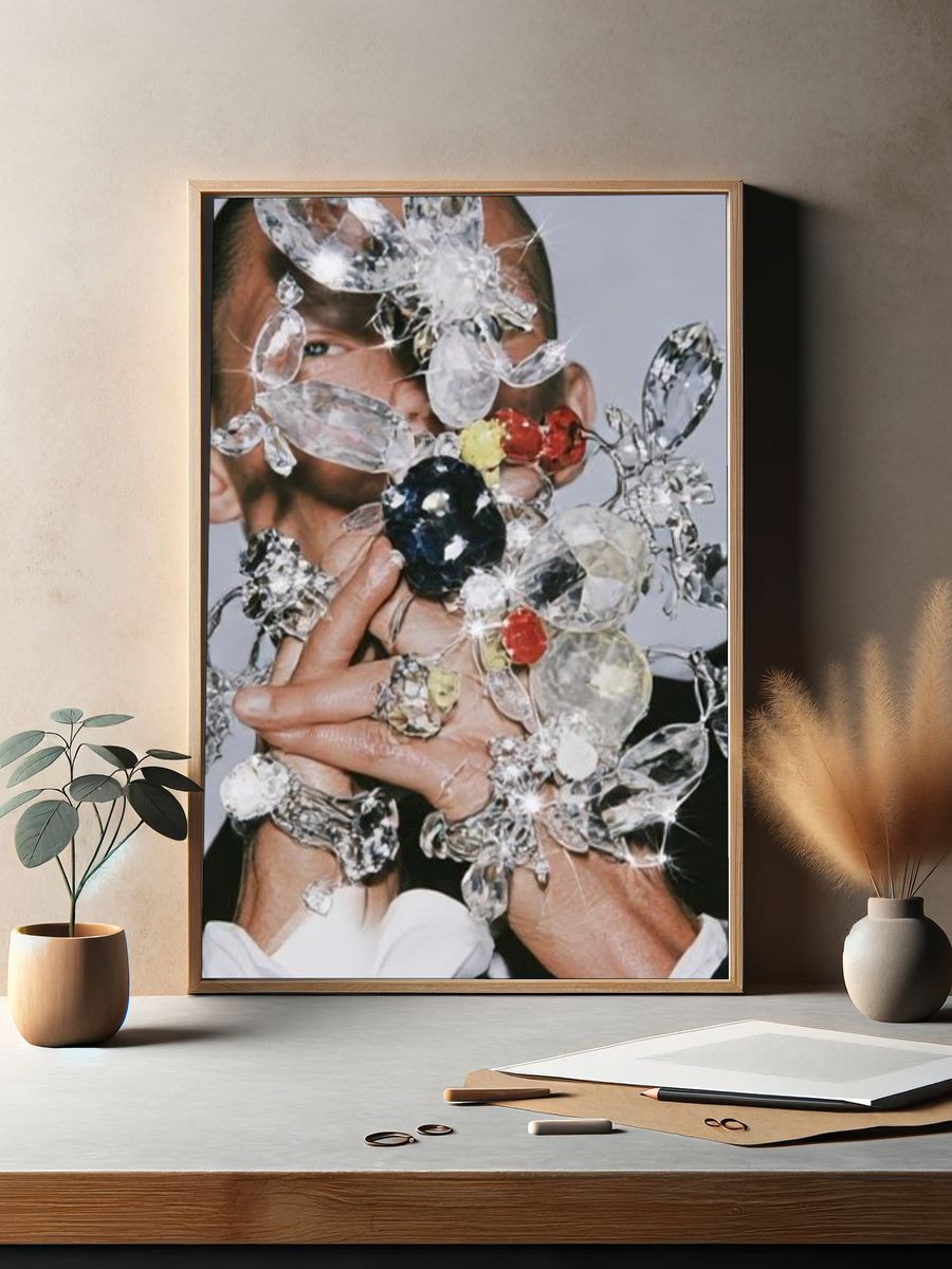 Crystal Floral Portrait Print. — room view 2