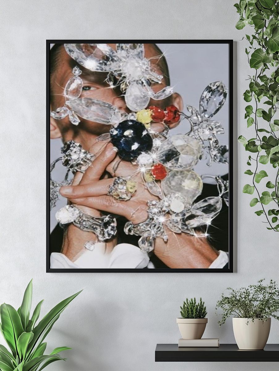 Crystal Floral Portrait Print. — room view 4