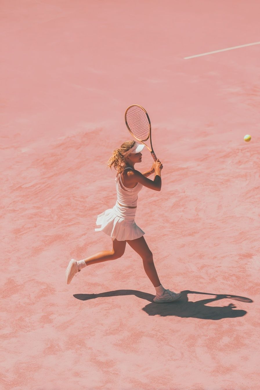 Pink Tennis Court Photography Poster. poster detail