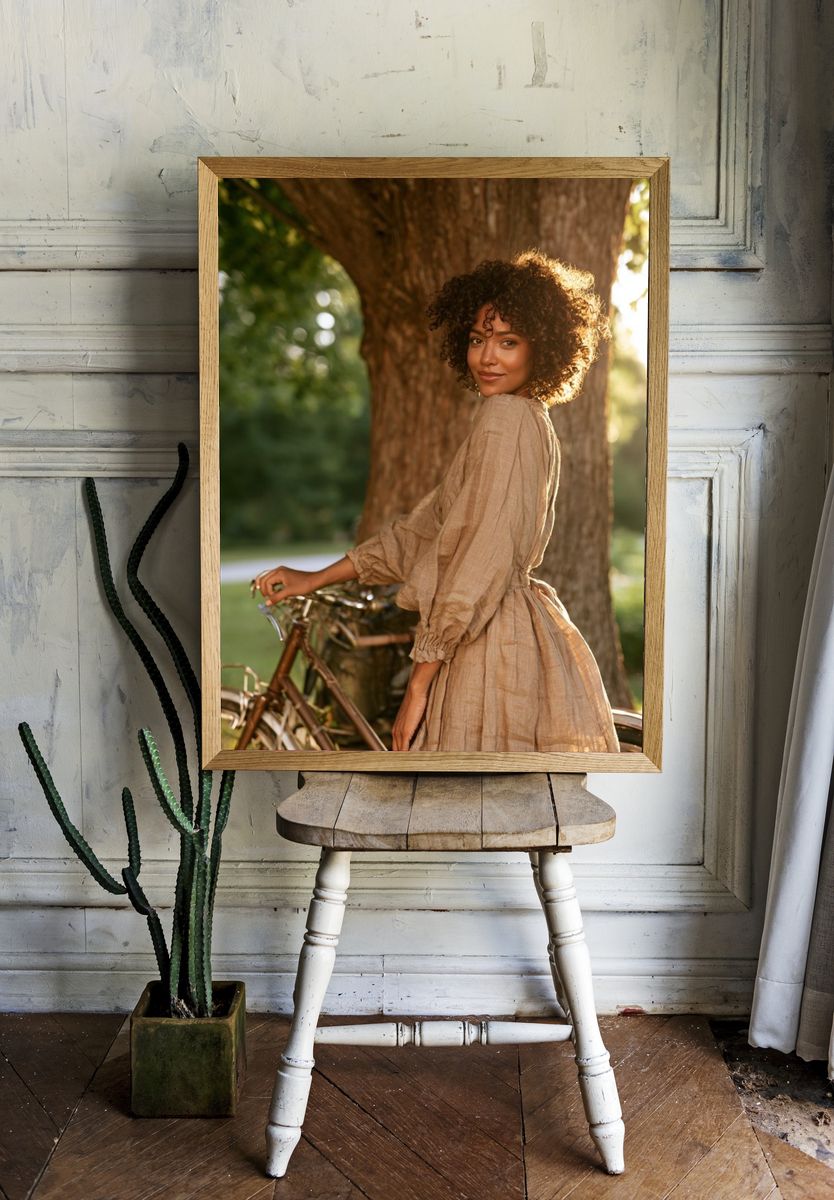Sunlit Bicycle Portrait Photography Poster. — room view 1