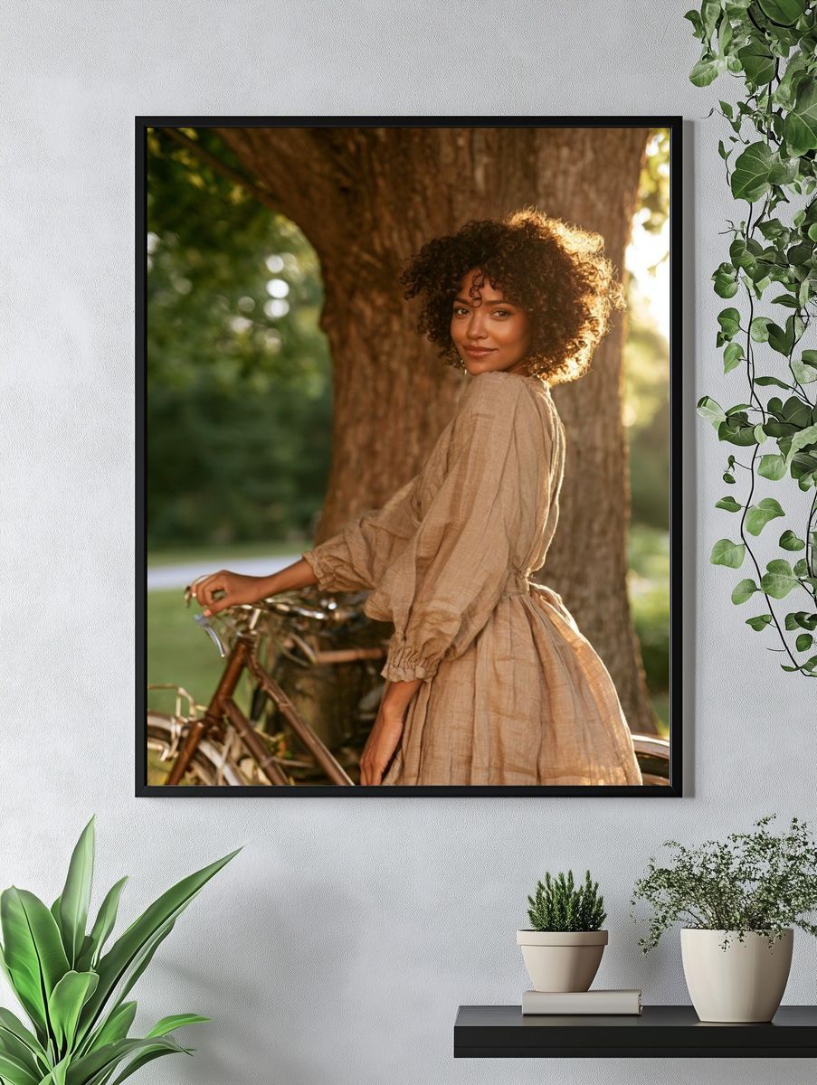 Sunlit Bicycle Portrait Photography Poster. — room view 4