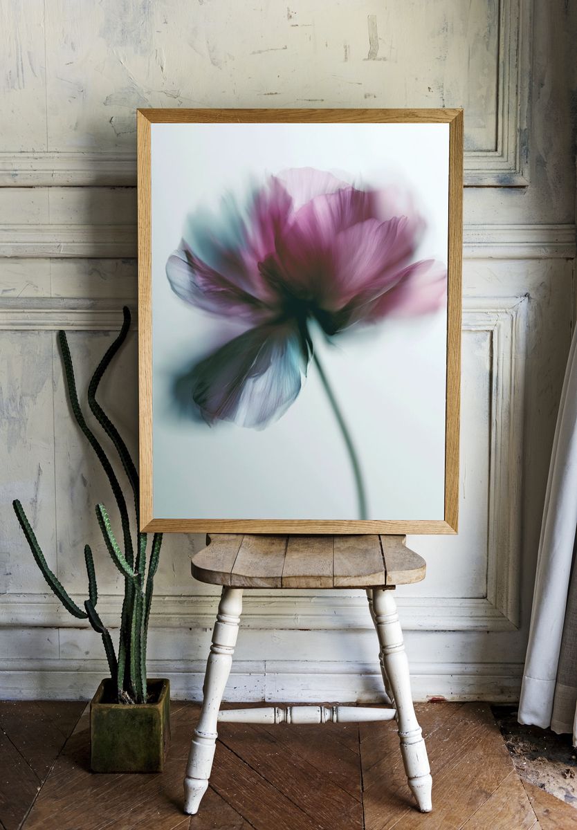 Blurred Flower Photography Poster. — room view 1