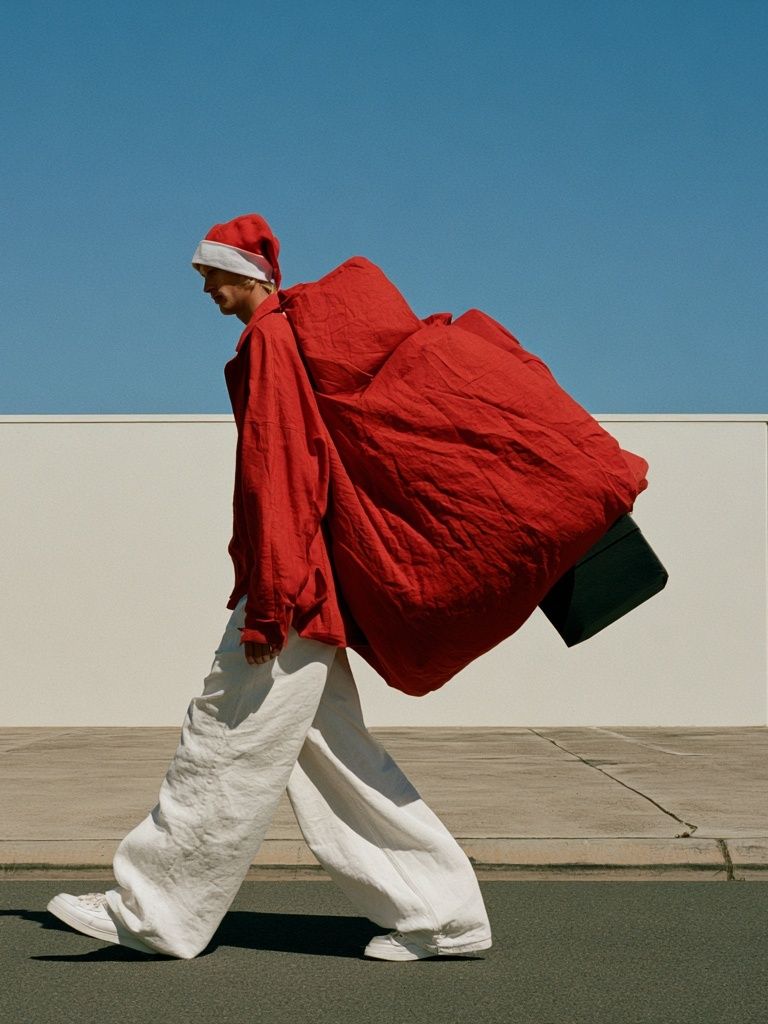 Santa Street Fashion Poster. poster detail