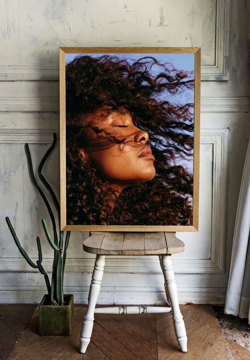 Windblown Portrait Photography Poster. — room view 1