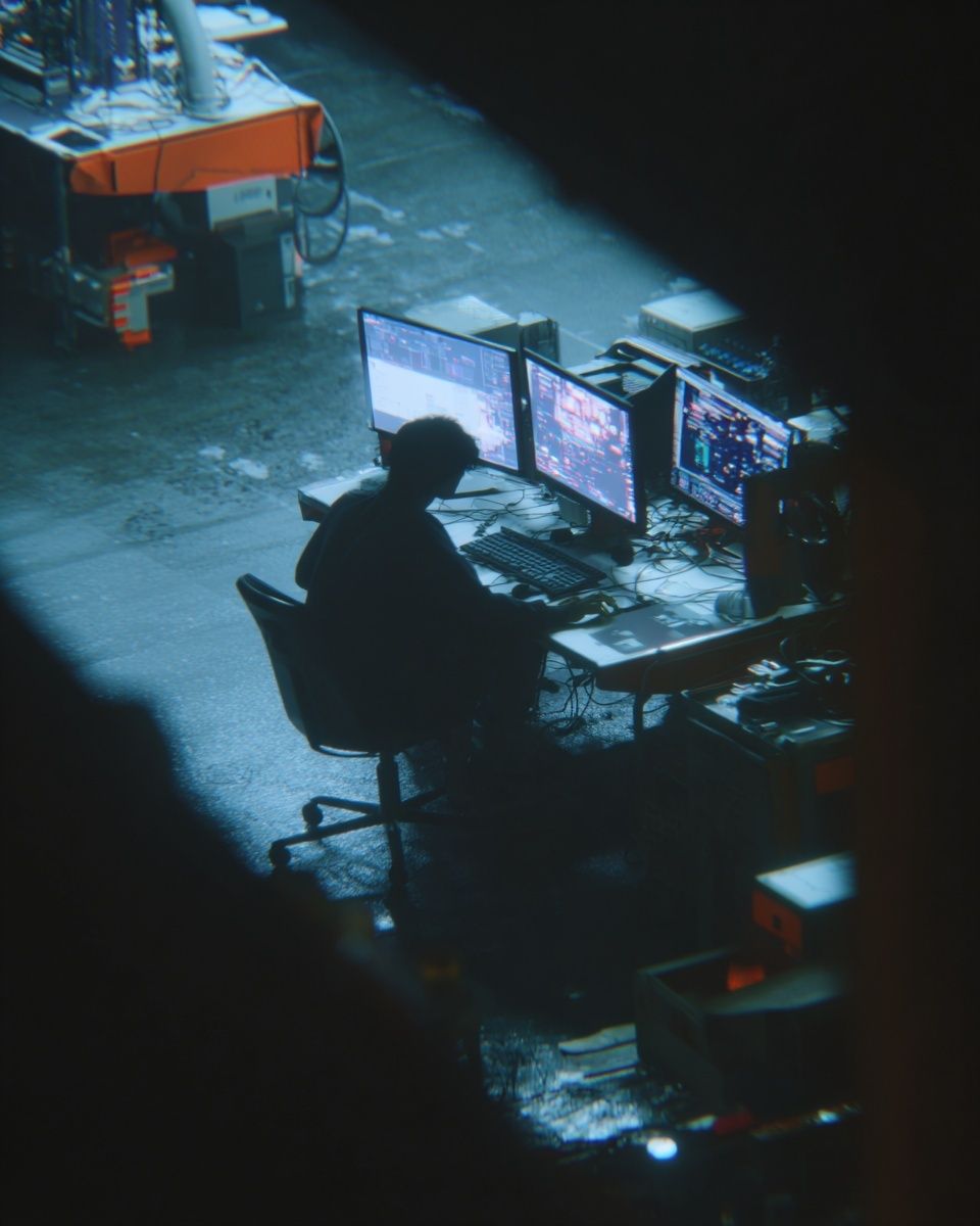 Night Shift Control Room Photography Poster. poster — photography art