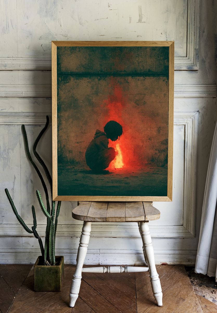 Child by Firelight Photography Poster. room preview