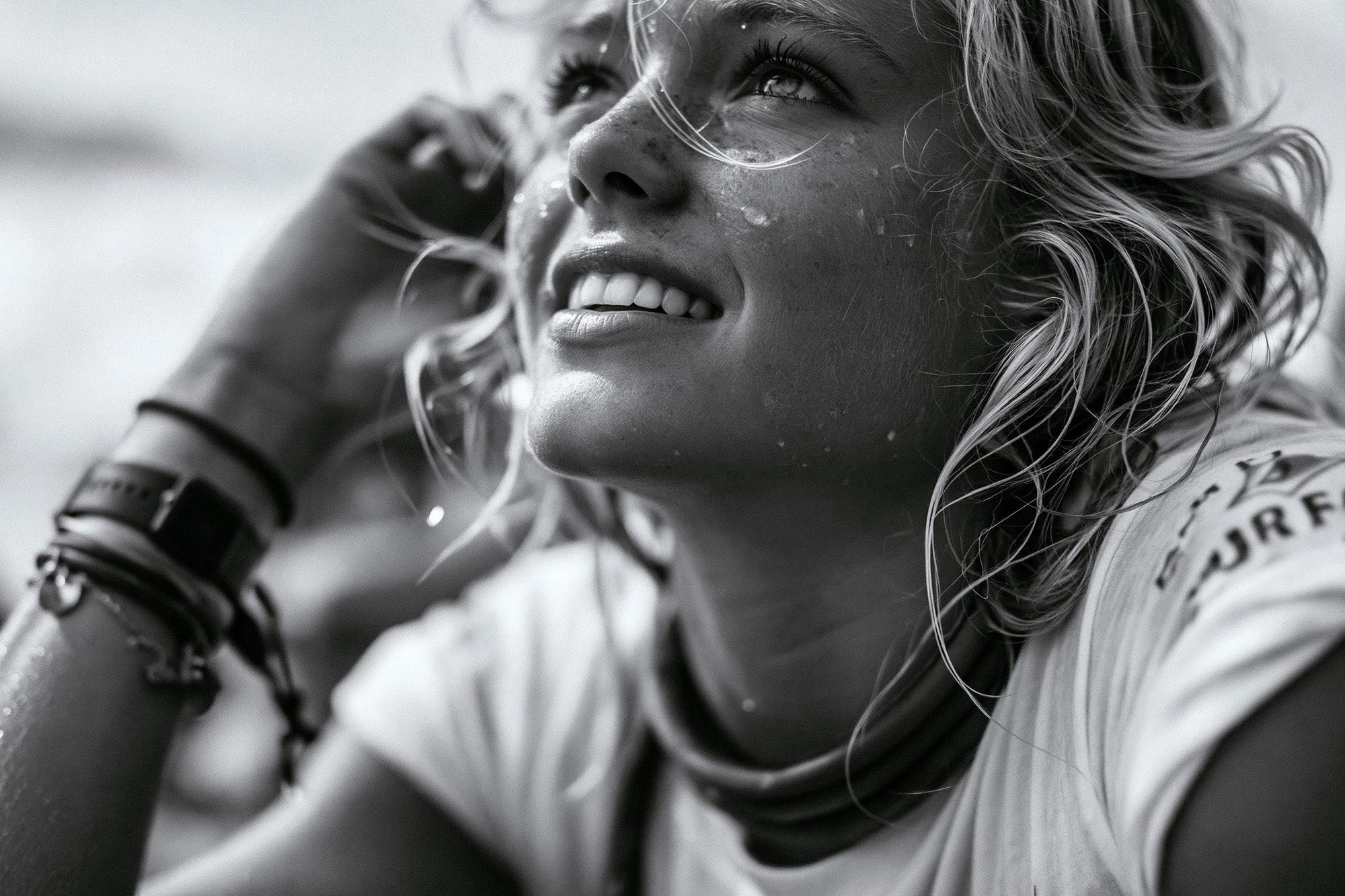 Surf Portrait Black-White Poster. poster detail