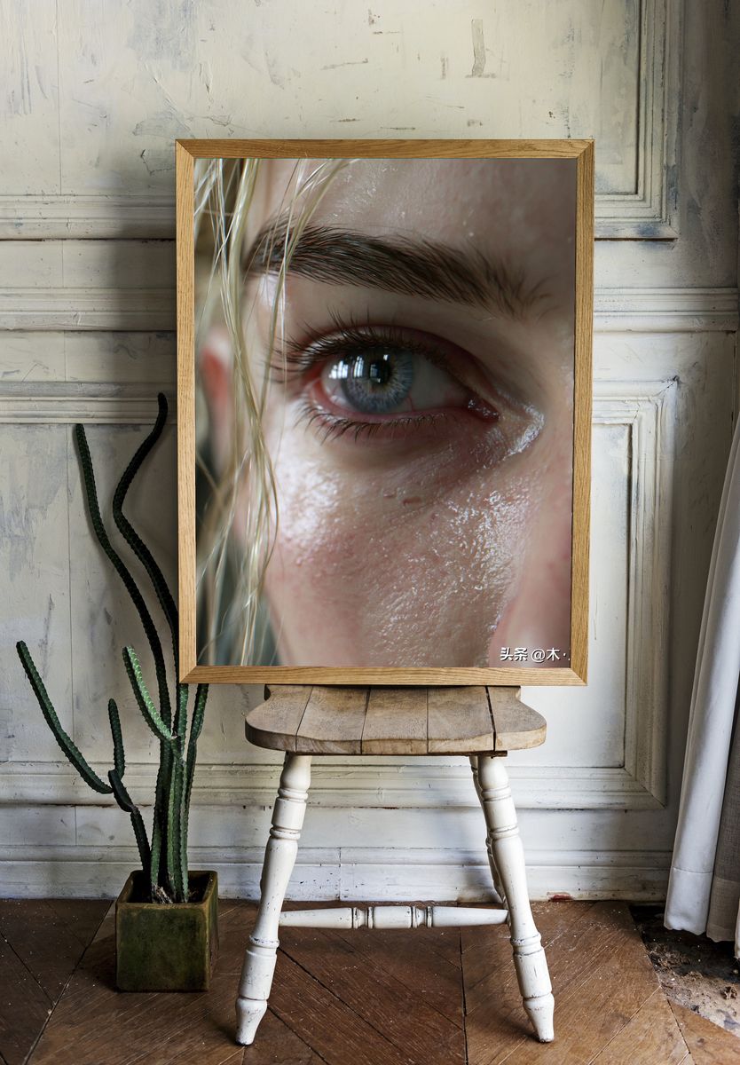 Intense Blue Eye Portrait Poster. — room view 1