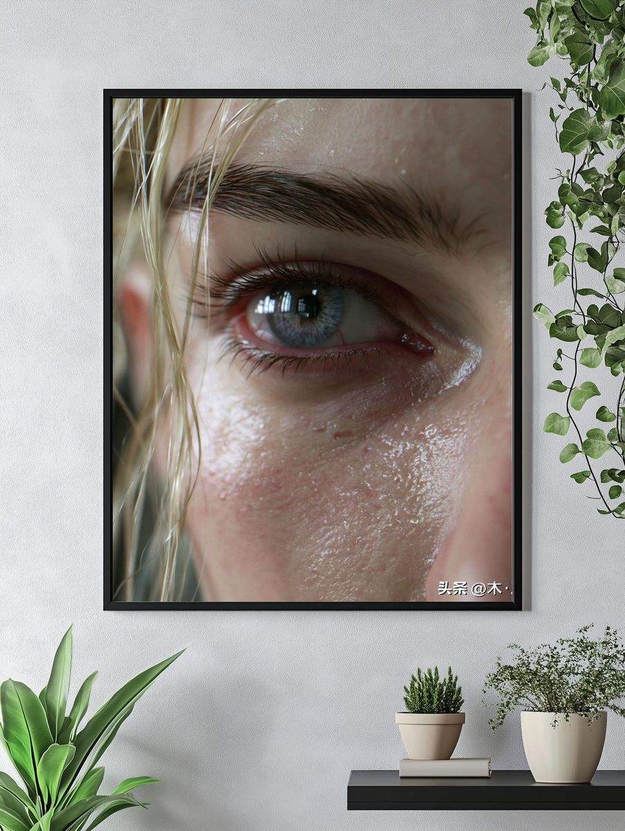 Intense Blue Eye Portrait Poster. — room view 4
