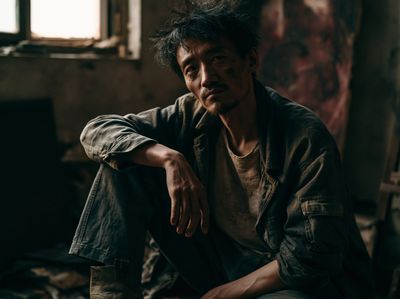 Moody Portrait of a Seated Man Poster. poster print