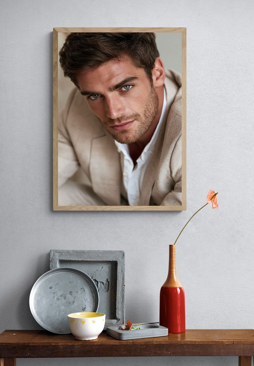 Elegant Male Portrait Photography Poster. — room view 3