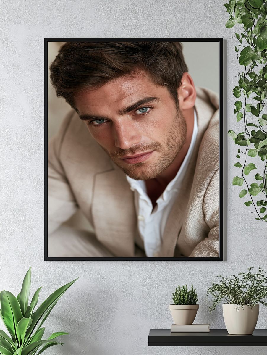 Elegant Male Portrait Photography Poster. — room view 4