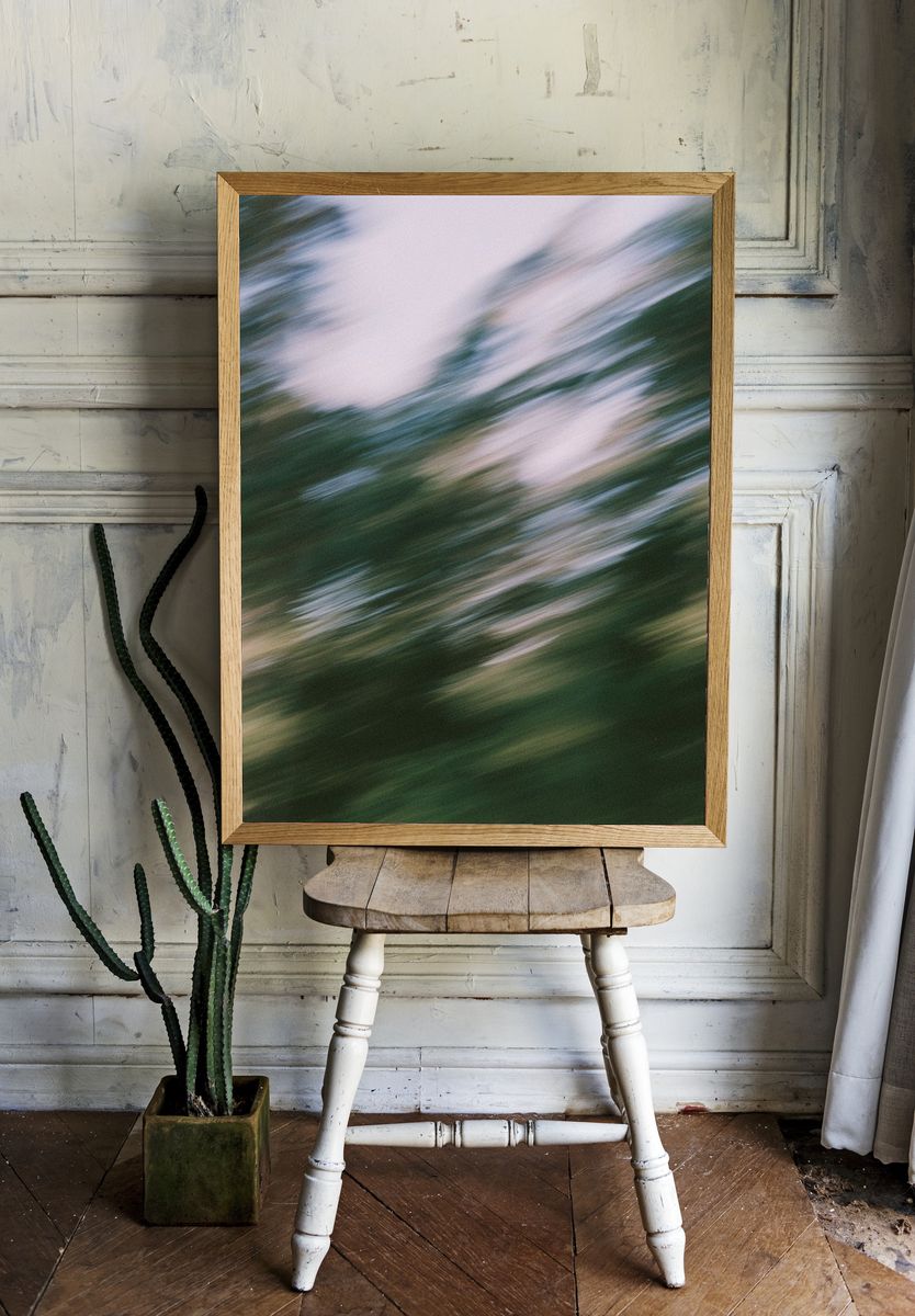 Blurred Forest Motion Photography Poster. — room view 1