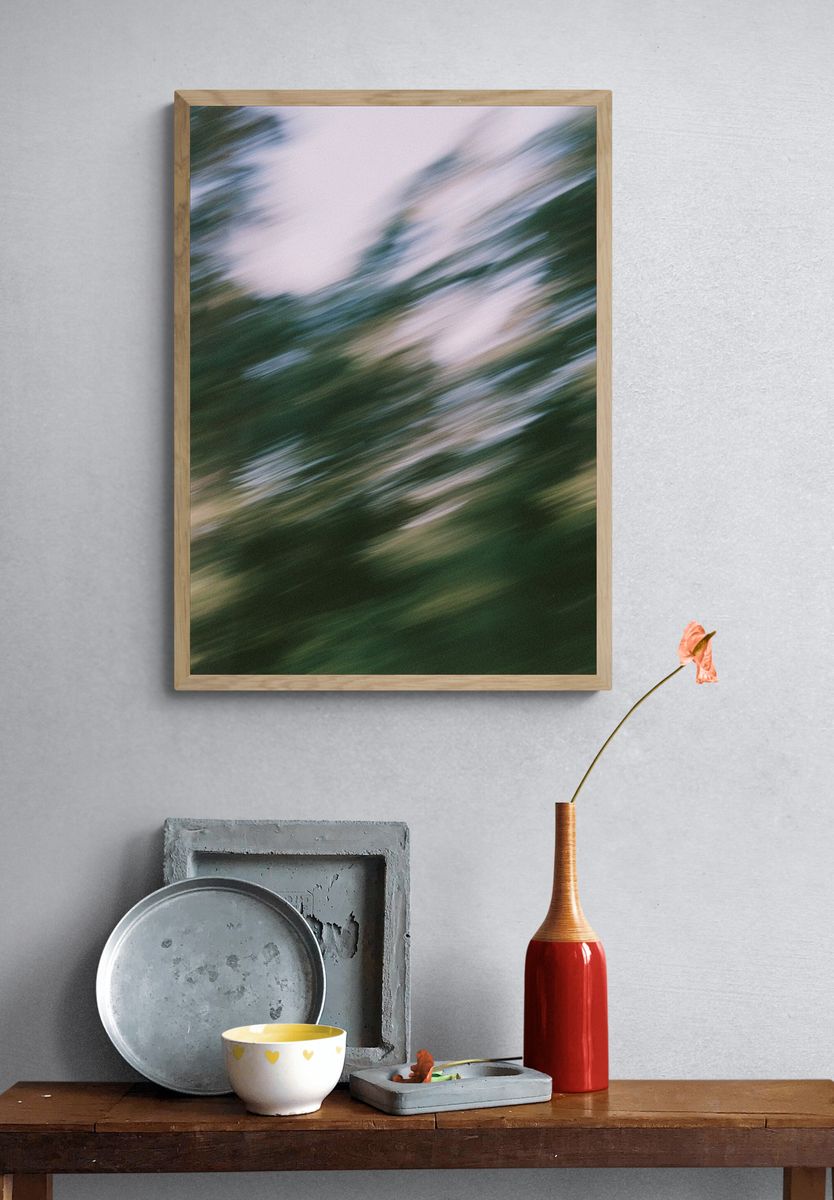 Blurred Forest Motion Photography Poster. — room view 3