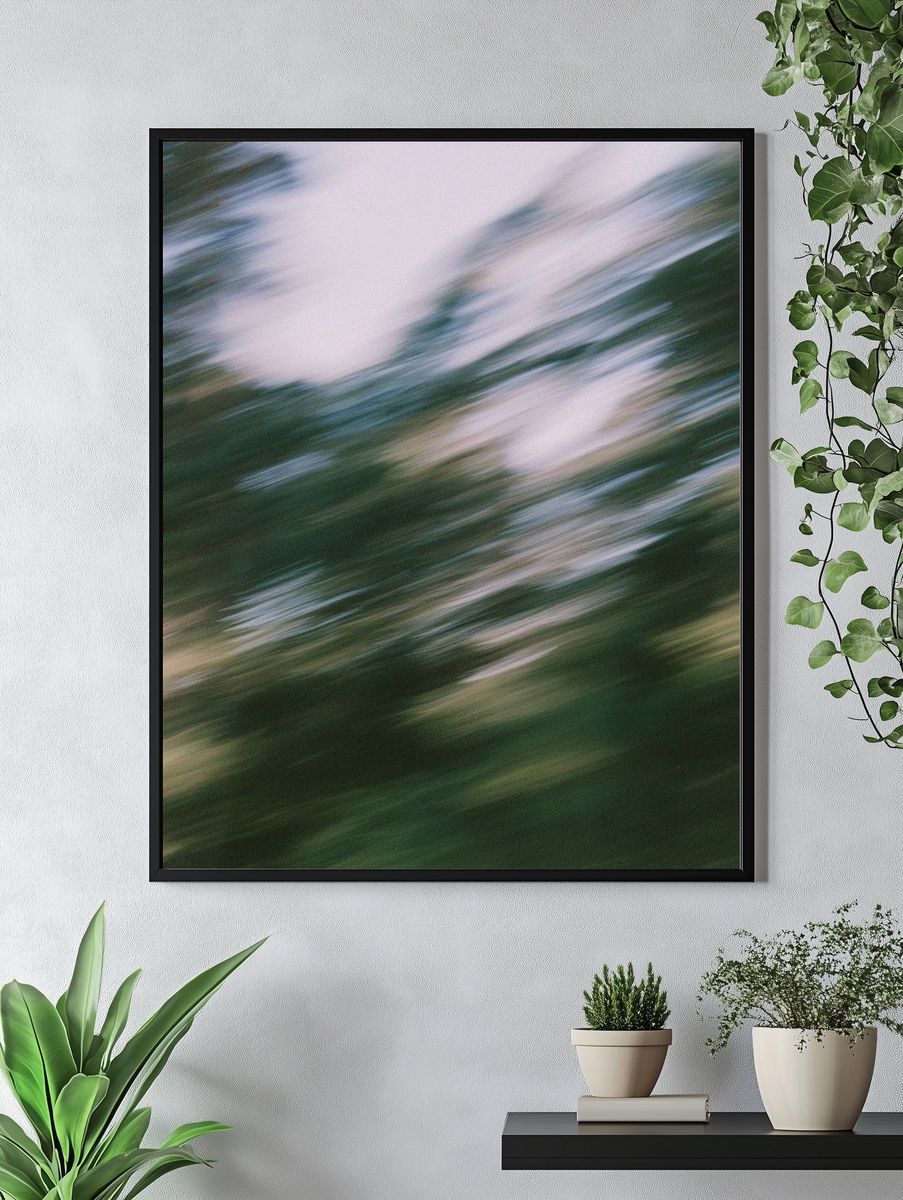 Blurred Forest Motion Photography Poster. — room view 4