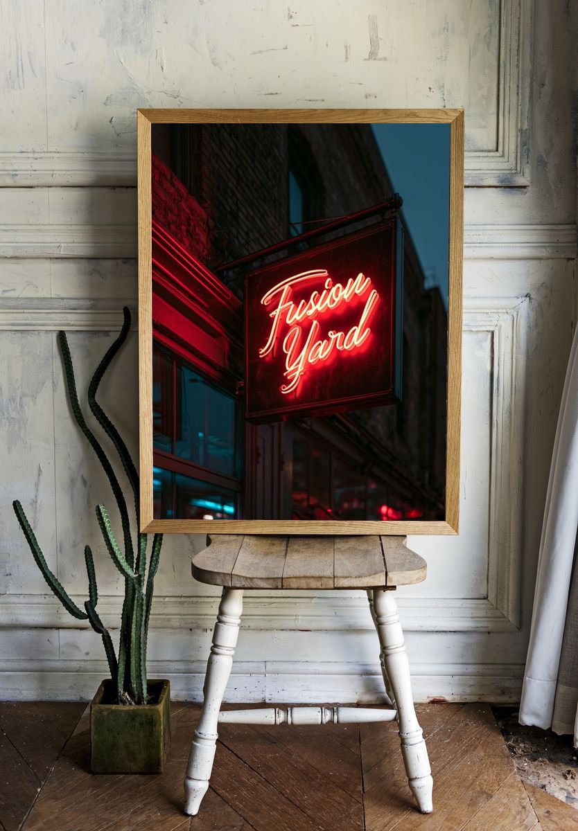 Fusion Yard Neon Sign Poster. room preview