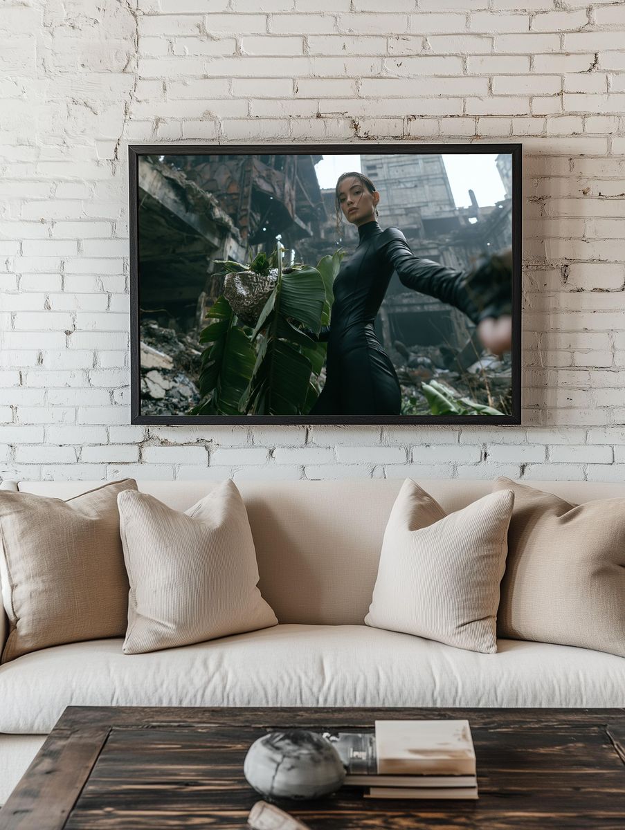 Futuristic Fashion Portrait Print. room preview
