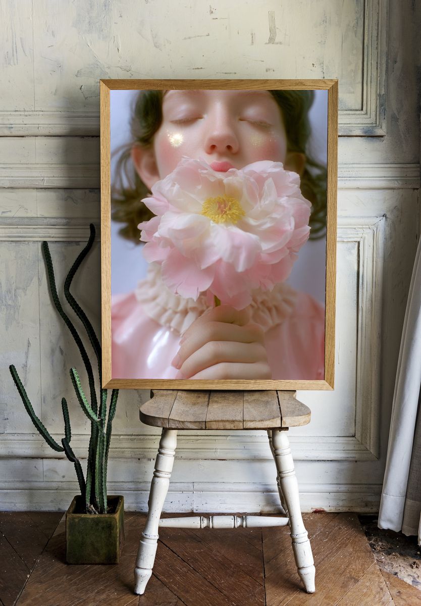 Dreamy Floral Portrait Print. — room view 1