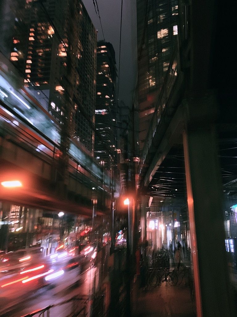Neon City Motion Photography Poster. poster detail