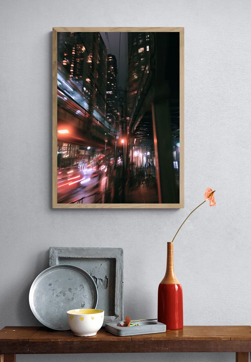 Neon City Motion Photography Poster. — room view 3