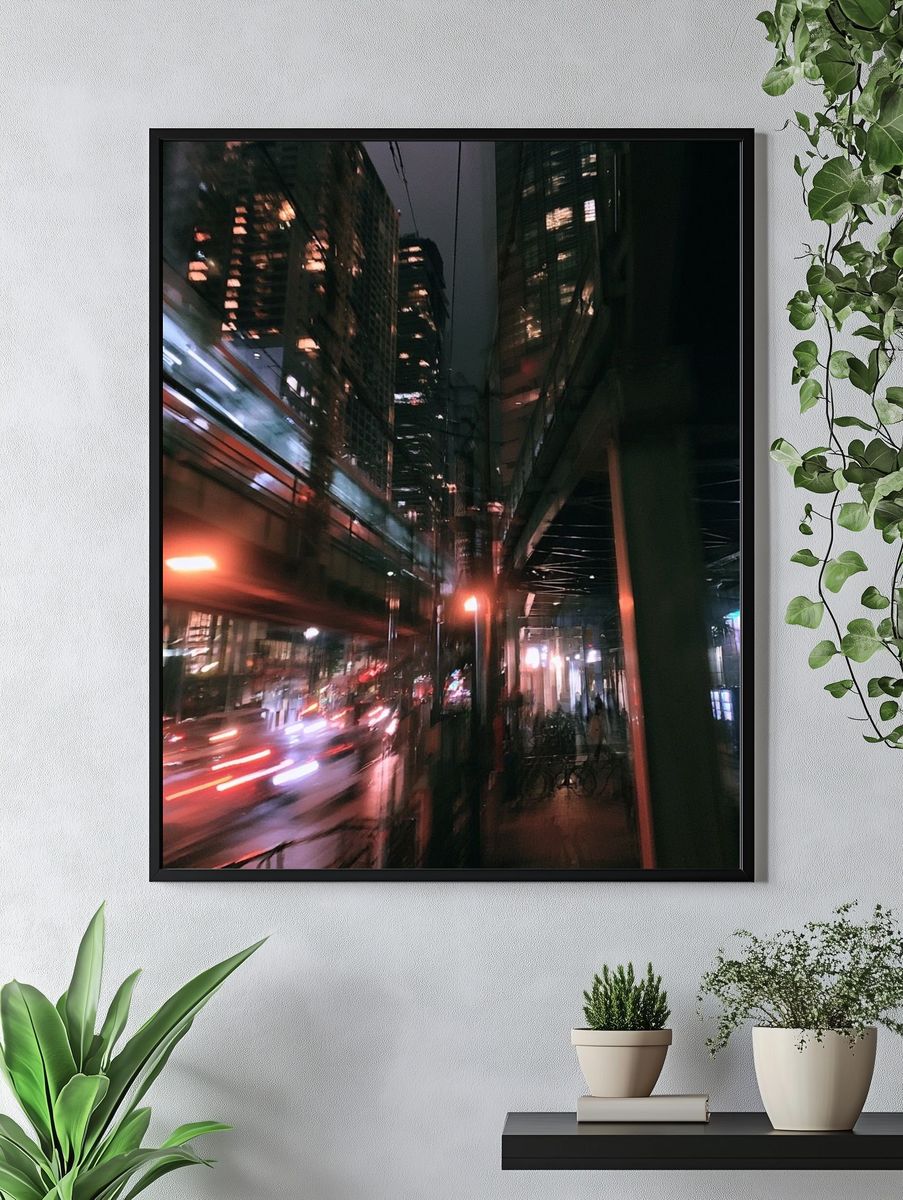 Neon City Motion Photography Poster. — room view 4