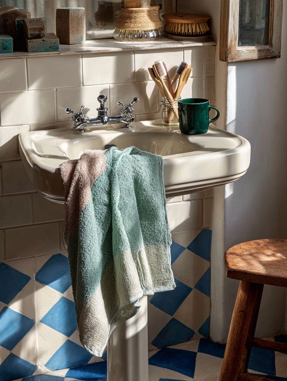 Sunlit Vintage Sink Interior Print. poster detail