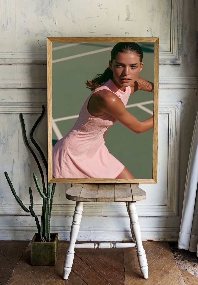 Tennis Player Portrait Photography Poster. — room view 1