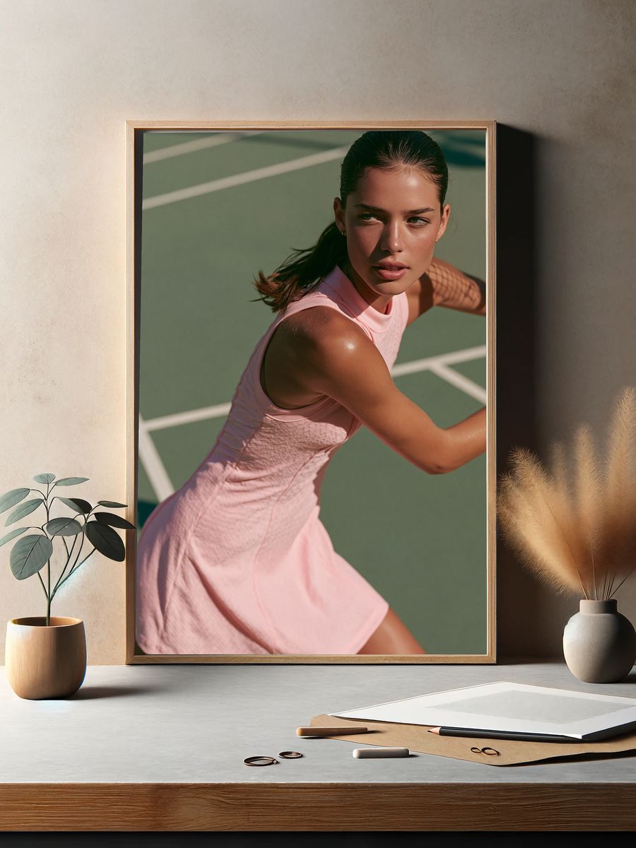 Tennis Player Portrait Photography Poster. — room view 2