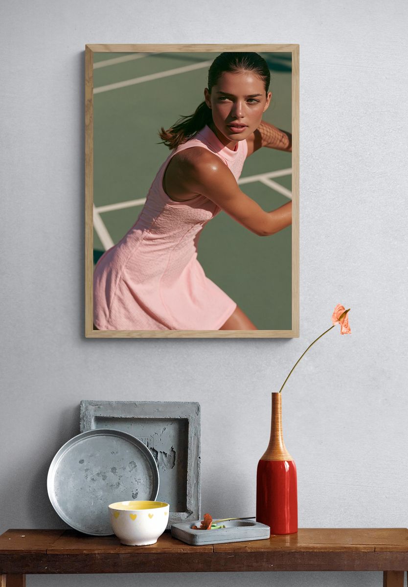 Tennis Player Portrait Photography Poster. — room view 3