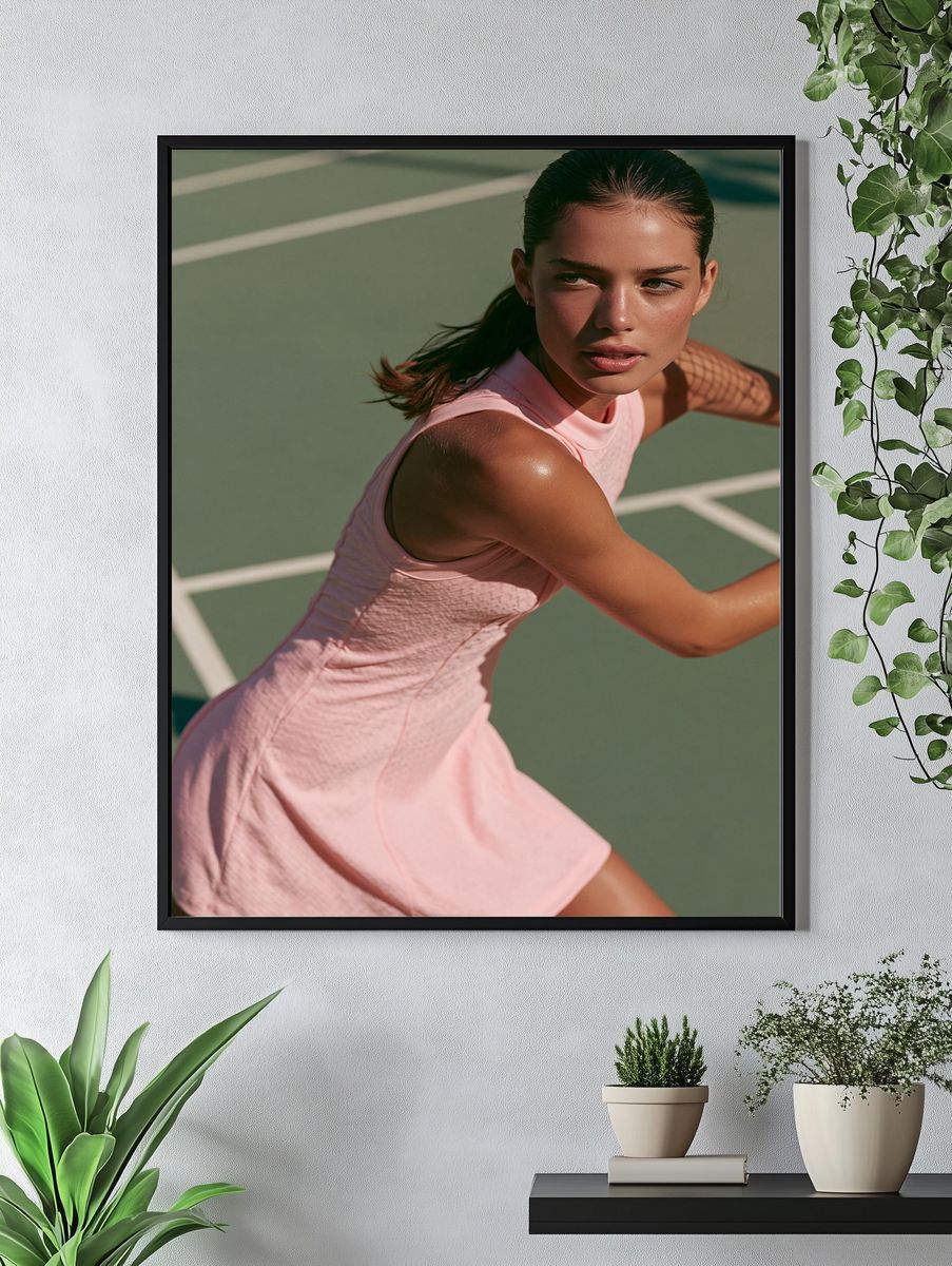 Tennis Player Portrait Photography Poster. — room view 4