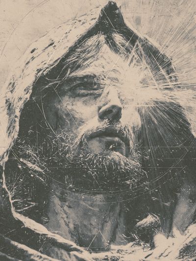 Bearded Man Portrait Print. poster