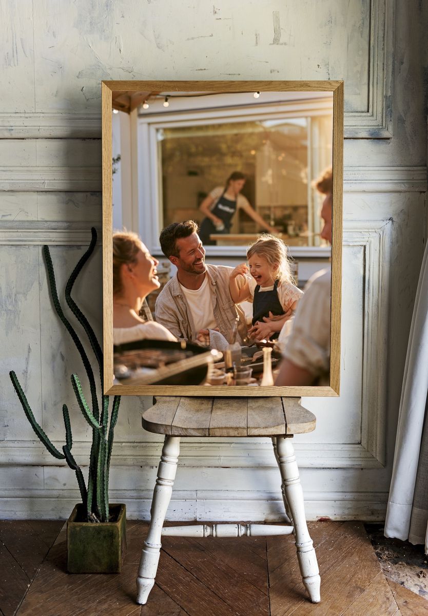 Sunlit Family Gathering Photography Poster. — room view 1