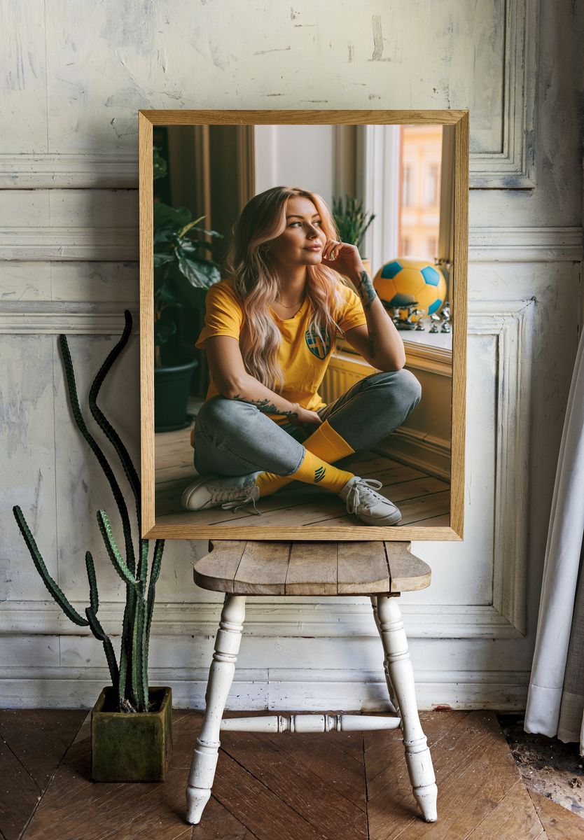 Swedish Football Fan Portrait Print. — room view 1
